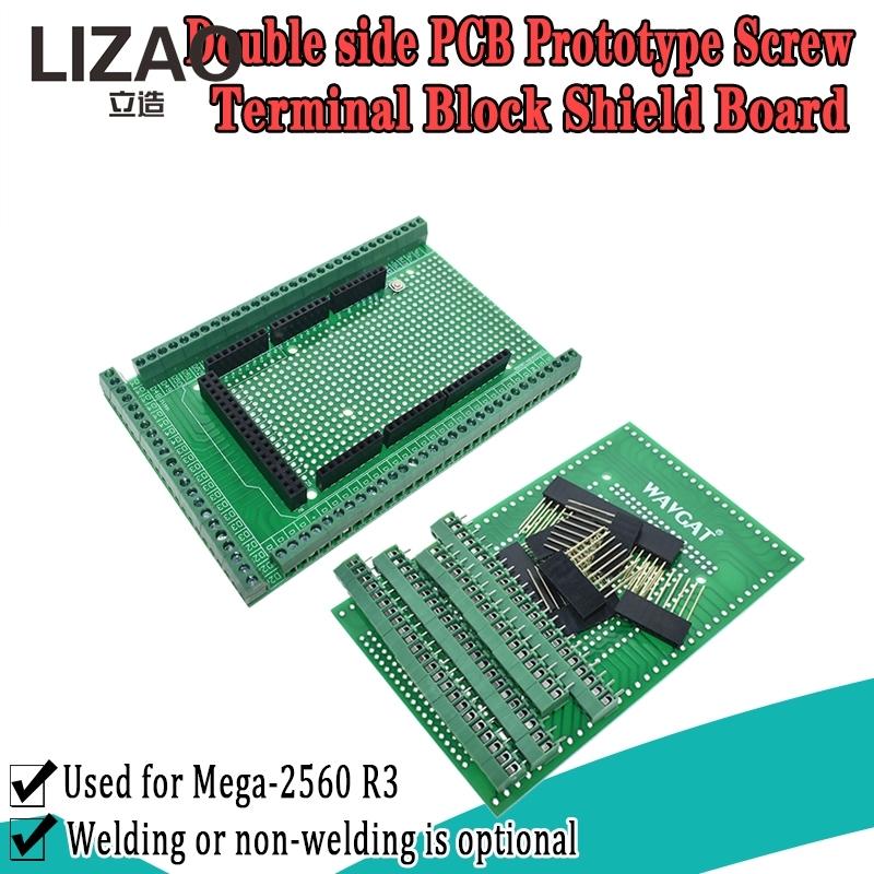 LIZAO Двусторонняя макетная плата-шилд для прототипирования PCB, плата расширения с винтовыми клеммными блоками для Arduino Mega-1161 R1