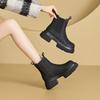 Autumn Leather Martin Boots Women's Short Boots Thick-soled Heightening Cigarette Boots Women's Thin Chelsea Boots