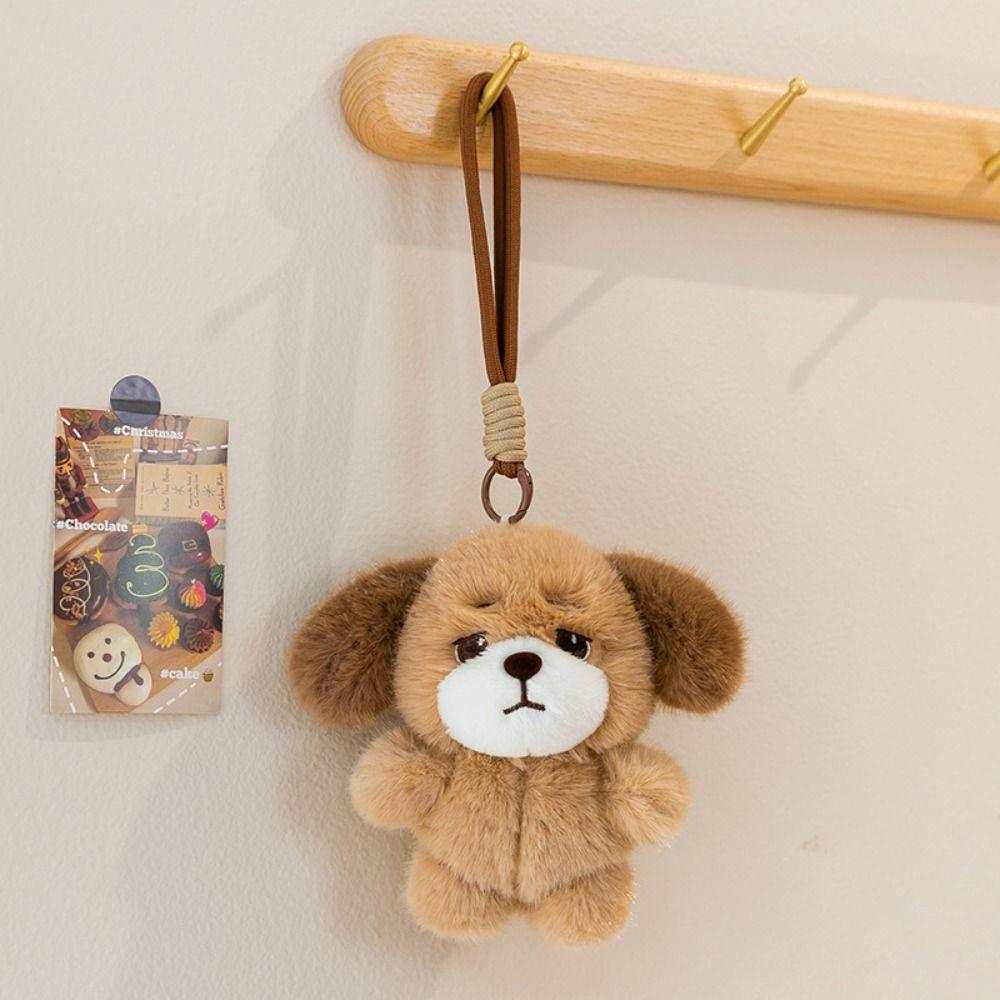Animal Plush Puppy Pendant PP Cotton Puppy Doll Key Ring Puppy Plush Keychain Hanging Ornaments