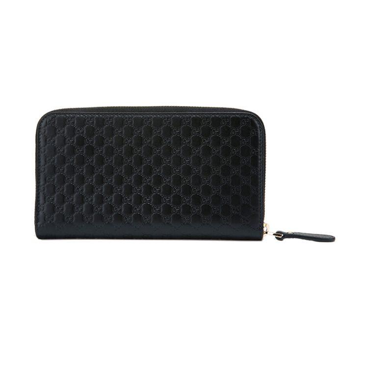 GUCCI Cow Leather Wallet Men's Black 449391-BMJ1G-1000
