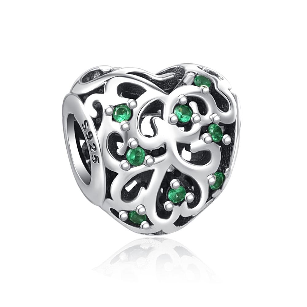 New 925 Silver Heart Shape Love Family Flower Rainbow Diy Fine Beads Fit Original Pendant Charms Silver 925 Bracelet Jewelry