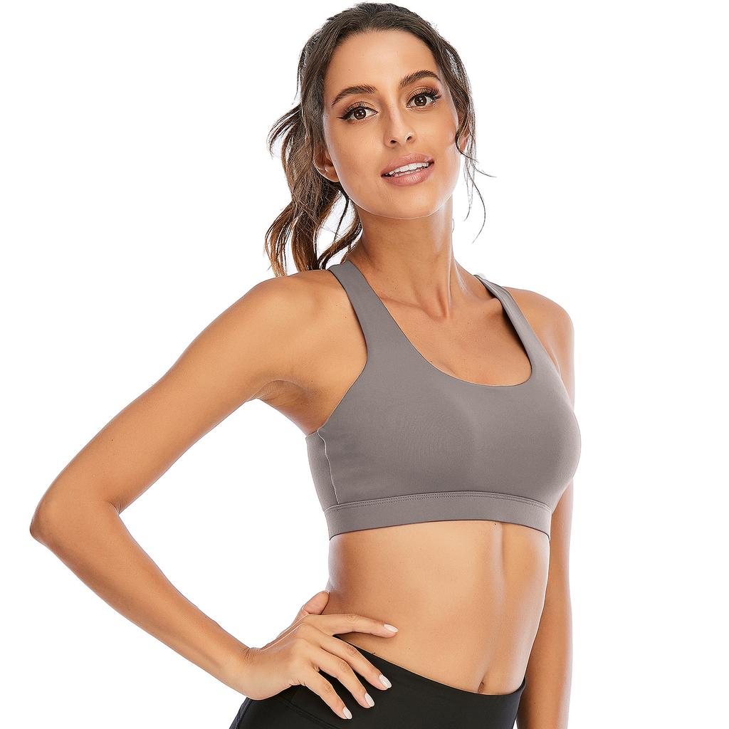 Women Sexy U-Shaped Cross Back Sports Bra Shockproof Running Fitness Yoga Push Up Quick Dry Vest