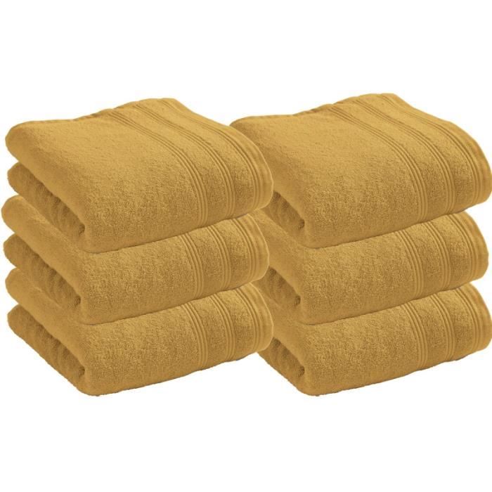Set of 6 "Spa" Terry Towels 50 X 100 Cm - 400 Gr-m² - "Spa" Corn Yellow
