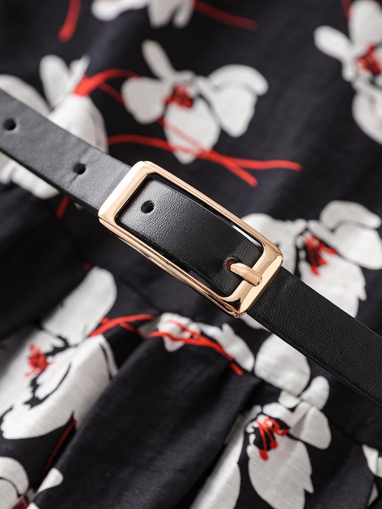 Nanyou Лен Tencel Платье миди с завязкой на талии, с коротким рукавом, элегантное женское для отпуска