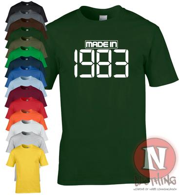 Made In 1983 TShirt Birthday Party Celebration Fancy Dress Teeshirt