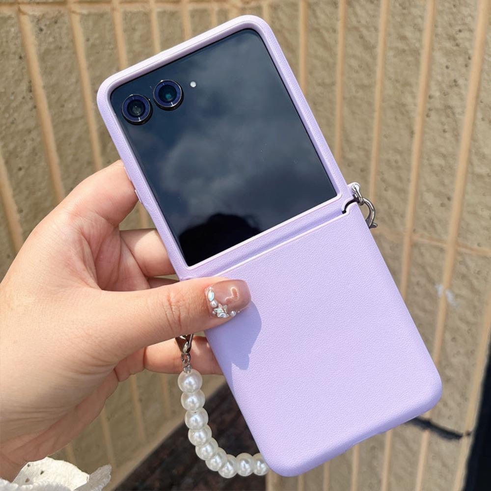 Чехол для телефона через плечо с ремешком на запястье из жемчужной цепочки и веревкой из искусственной кожи, защита шарниров, ультратонкий противоударный защитный чехол