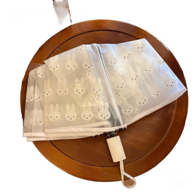 Прозрачный детский зонт Miffy двойного назначения от солнца и дождя - Автоматический, Портативный, Мультяшный дизайн