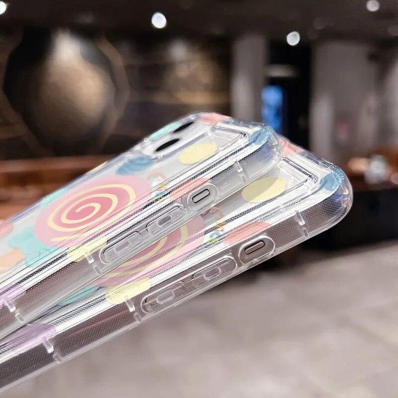 Прозрачный чехол для телефона Lollipop для iPhone 12, чехол для iPhone 11, 13, 15, 14 Pro Max XR XS 7, 8 Plus SE 2020, противоударный силиконовый чехол-бампер