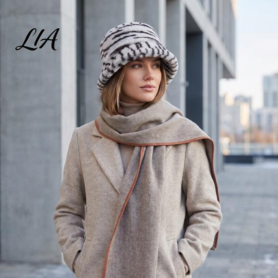 Soft Thickened Polyester Plush Hat Zebra Stripe Bucket Hat, Winter Warm Fuzzy Fisherman Faux Fur Cap for Women Cold Weather Outdoor Street Wear Trendy