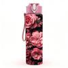 1PC Deep Red Rose Floral Cluster Print 750ml Color Plastic Sports Water Bottle Leakproof Flip Straw Lid Suitable for Sports Office Home Use