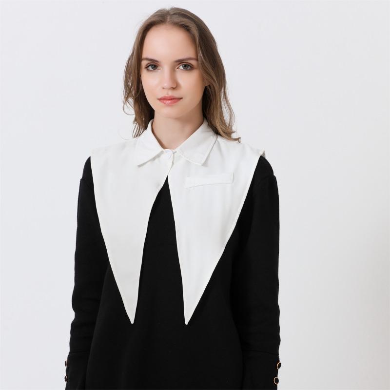 Fake Shirt Tip Collar Detachable Half Shirt Flat Dickey Big Pionted Long Lapel Scarf Women False Kit Faux Tops Triangle Collar