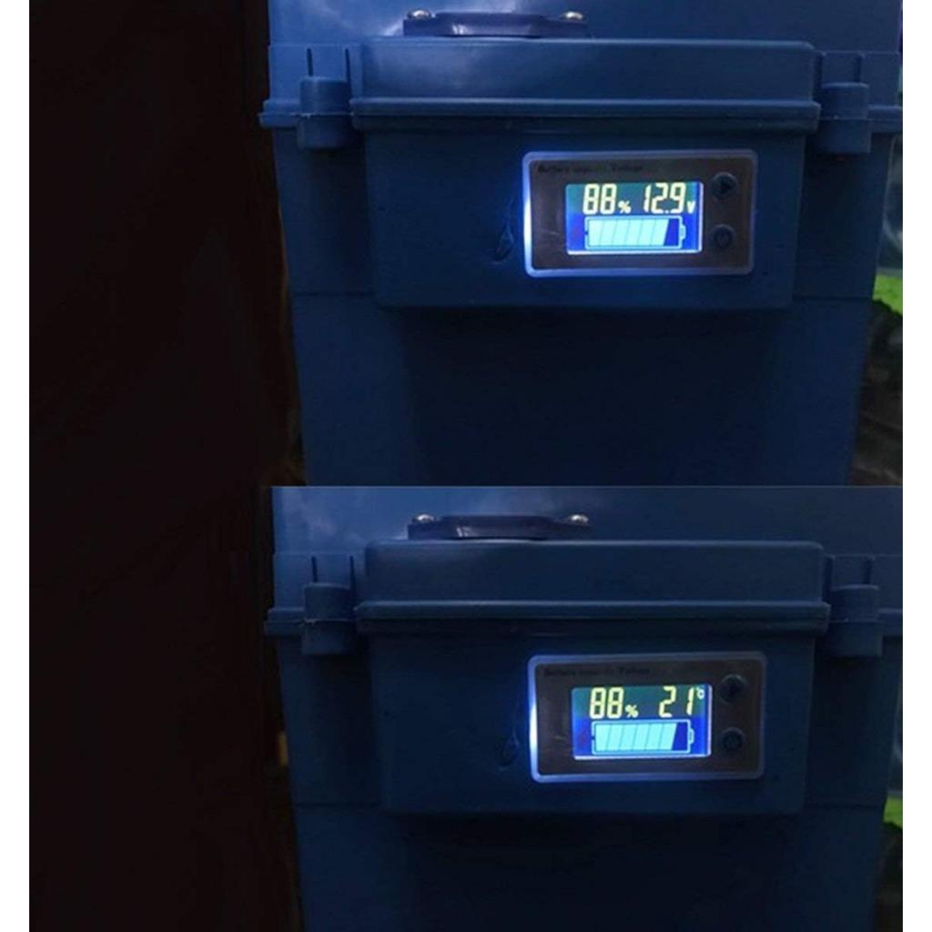 Многофункциональный ЖК-измеритель мощности для свинцово-кислотных аккумуляторов, измеритель напряжения с дисплеем температуры, дисплей батареи, дисплей напряжения, 12 В