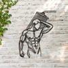 A Muscle Man In Shower Minimalisty Metal Wall Art - Modern Home Decor for Bedroom, Living Room, or Bathroom. Waterproof, Rustproof  Installation.