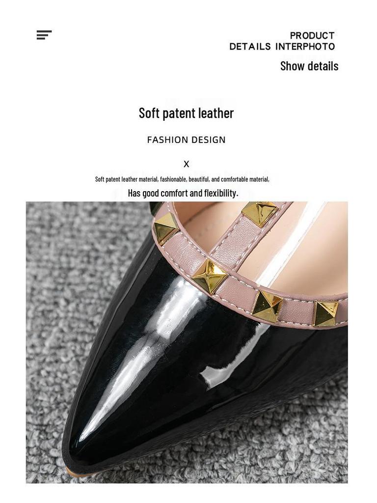 Valentino Women's Plus Size 41-43 Pointed Toe Mid Heel Rivet Mules