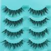 5 Pairs Makeup Long Cross Thick Black Eye Lashes Extension False Eyelashes Handmade