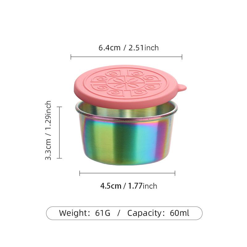 60 мл контейнер для заправки салата герметичная коробка для приправ портативная нержавеющая сталь соусница с крышкой маленькая чашка для приправ