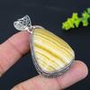 Natural Yellow Aventurine Gemstone 925 Sterling Silver Pendant 2.36" b3Y43