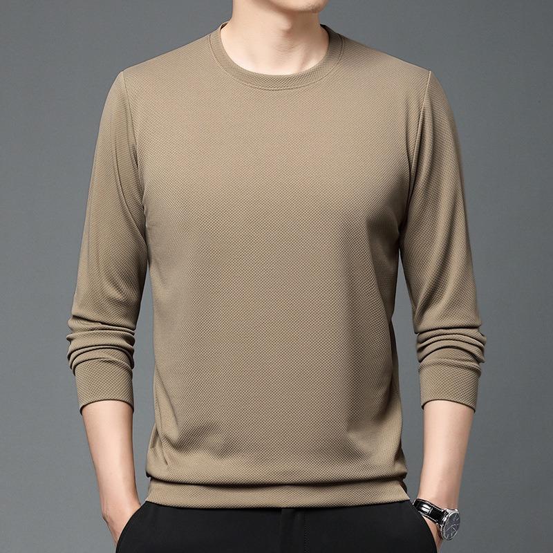 Men S Long Sleeve Solid Crew Neck Casual T Shirt