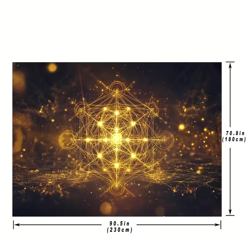 2D Metatron's Cube Sacred Geometry Backdrop Spiritual Photo Booth Banner