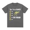 Tax Fraud Gamer Funny Frog Meme T Shirt Men Women Fashion Hip Hop Vintage T-shirt 100% Cotton Casual Loose Short Sleeve T-shirts