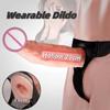 Мужские трусики-дилдо с ремешком, носимые полые пенисы с удлиненными рукавами, страпоны с фаллоимитатором, ремень для мужчин, секс-игрушки для женщин-геев