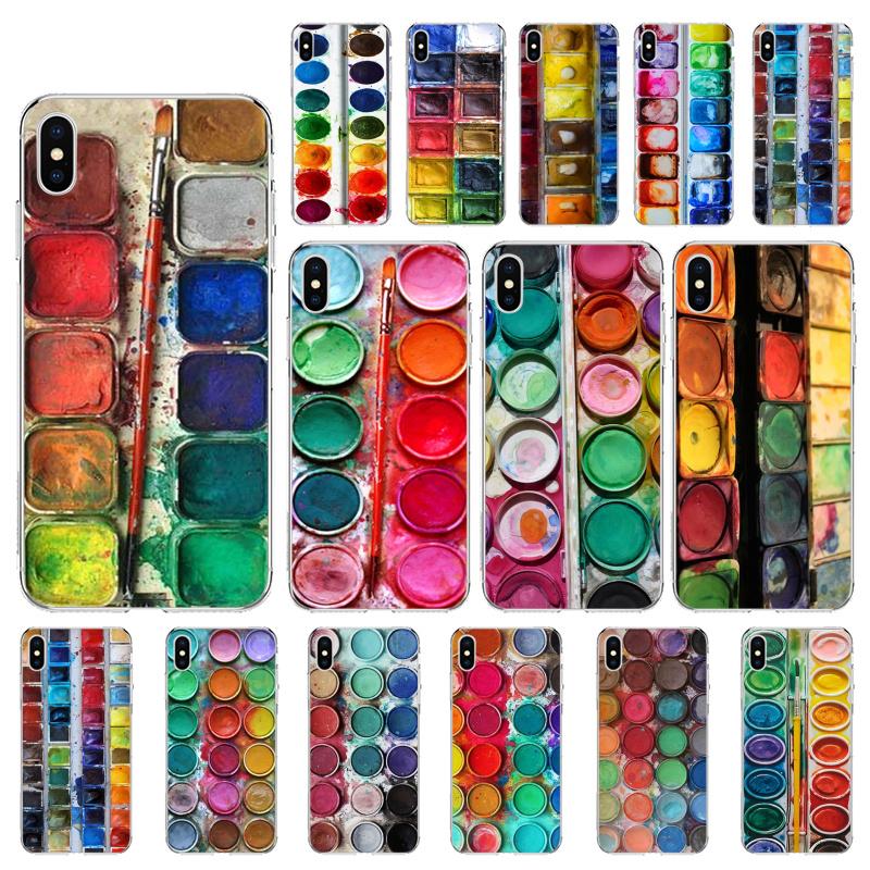 Watercolors Set Paint Palette Painting Box Phone Case For iPhone 17ProMax Air 16 15 14 13 Pro Max 15 16 Pro 15Plus