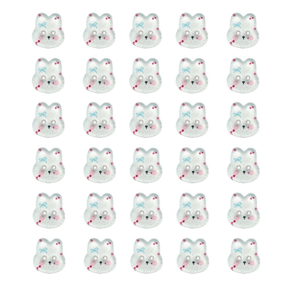 30pcs Transparent Cute Rabbit Button DIY Clothing Sewing Buttons Bunny Buttons Sewing Supplies
