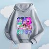 Korean KPop Devil Hunter Cartoon Girl Hooded Sweatshirt Warm Children's Wave Fashion Casual Top Casual Girls' Clothing