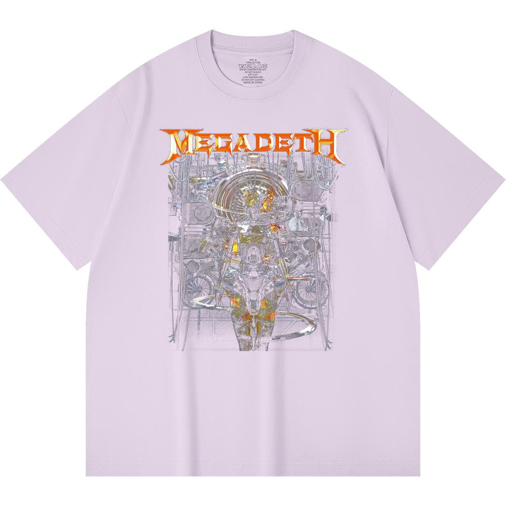 Хлопковая футболка плотностью 230 г/м² 100% Хлопок Heavy Metal Футболка с принтом рок-группы Популярная музыка Унисекс Тяжелая хлопковая футболка