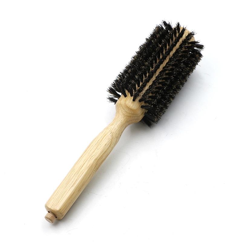 Sizes Handle 6 Wood Boar Bristles Round Brush Removable Tail Professional Barber Salon Hairdressing Hair Brush Hair Round Comb