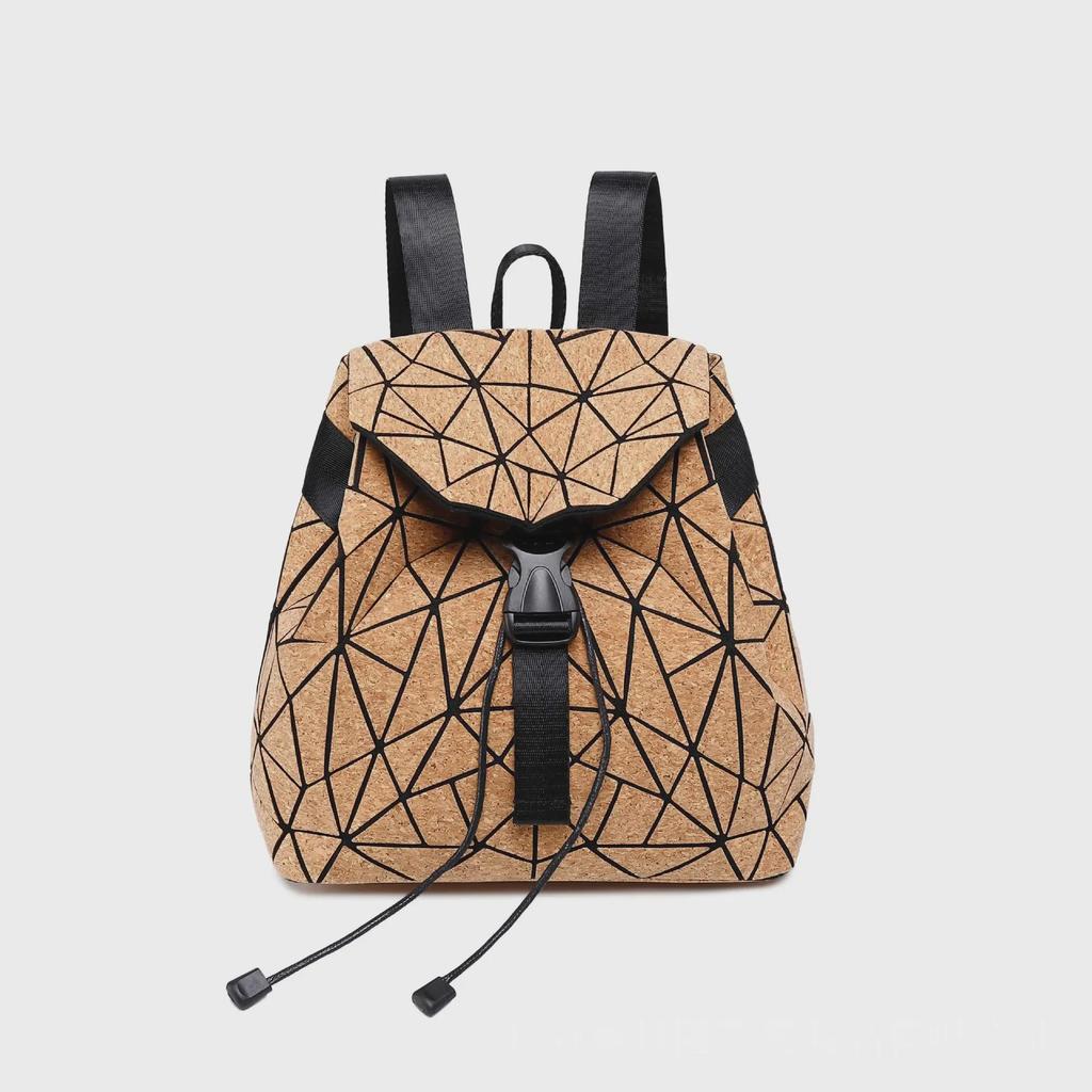 Набор из сумки-тоута, рюкзака, сумки через плечо и косметички из пробки с геометрической ромбовидной вышивкой