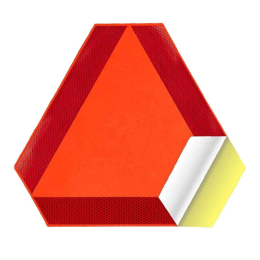 Sticky Slow Moving Vehicle Triangle Sign for Cart High Visibility Traffic Low