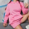 Женский комплект толстовок, модный спортивный флисовый пуловер с длинными рукавами в европейском и американском стиле, розовая толстовка с капюшоном из двух частей