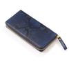 Tokyo Crocodile Diamond Python Leather Long Wallet with Authentic Indigo Dye, Blue Dragon Design, Men's and Women's, Crocodile Brand, Genuine