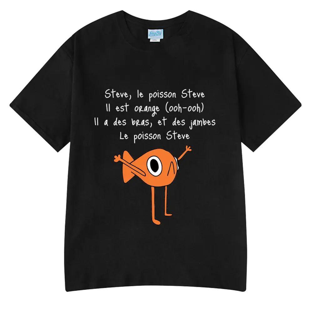 Memes Cartoon Print Tshirts Funny Fish Le Poisson Steve T Shirt Cotton Merch Short Sleeve Round Neck Tee Unisex Casual Clothing