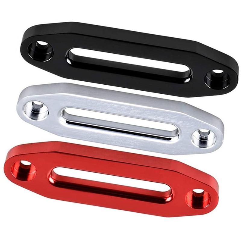 New 5500Lbs/6000Lbs/4500Lbs Winch Rope Guide Black Red Silver Aluminum Fairlead For SUV ATV UTV Snowplow Rope Guide
