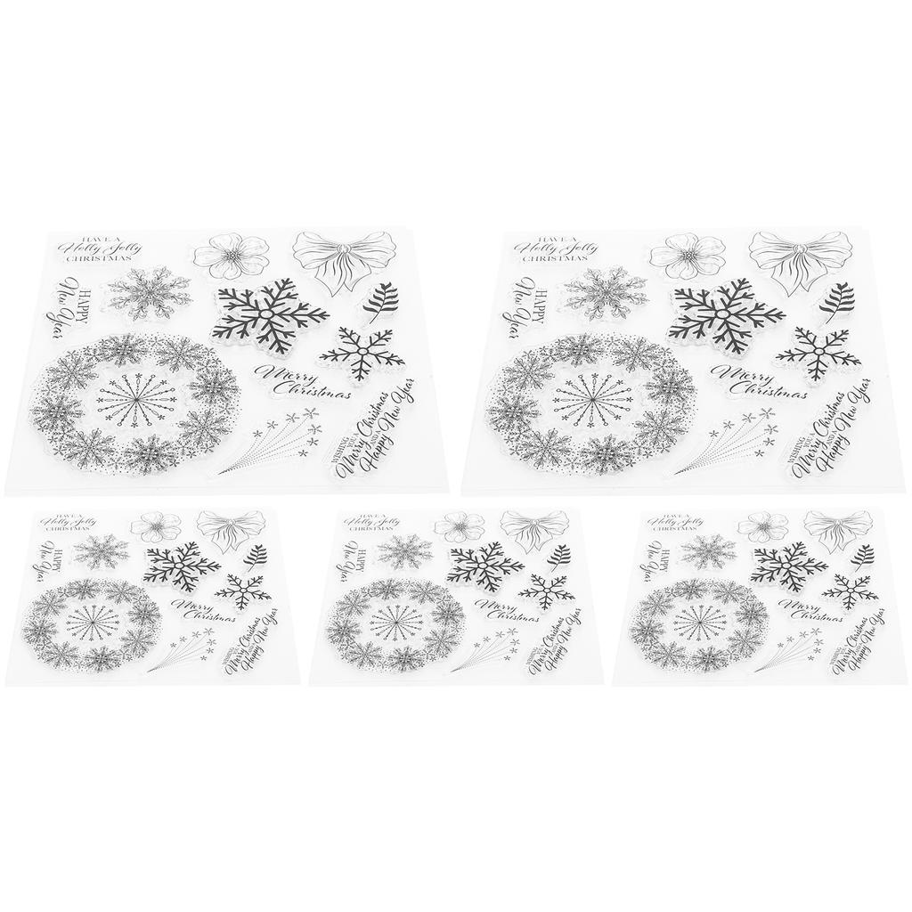 5 шт. Рождественский силиконовый прозрачный штамп в форме снежинки, аксессуары для украшения ручной работы