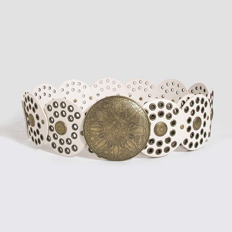 Винтажный Широкий Панк-Пояс С Заклепками и Люверсами Для Модной Уличной Одежды