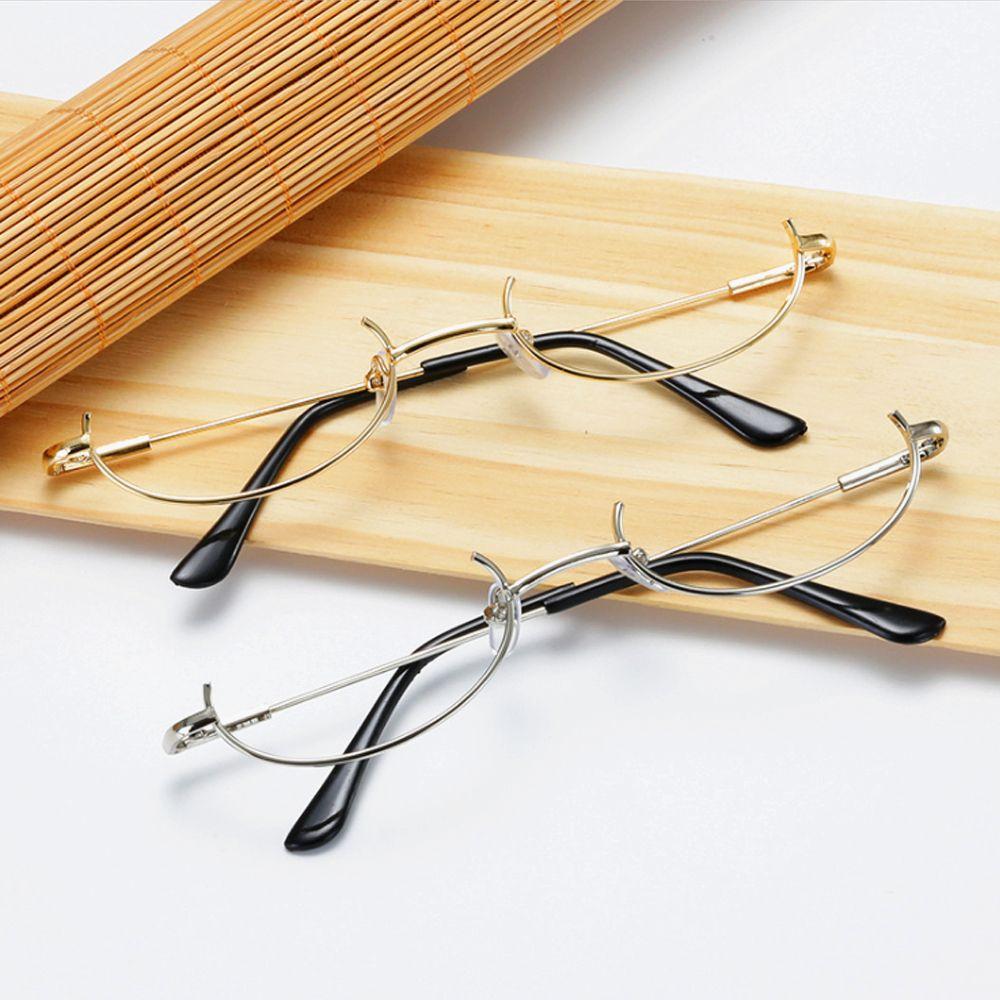 Half Frames Glasses Frame Fashion No Lens Myopia Cosplay Party Decoration Eyewear Metal Photography Eyeglasses Frame