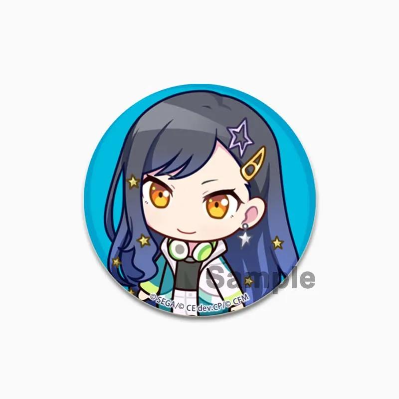 32/44/58mm Hatsune Miku Brooches On Backpack Cosplay Cartoon Badge Saki Tenma Honami Mochizuki Enamel Pins Accessories Gift Jewelry