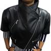 Женская кожа ягненка черного цвета | Укороченная байкерская куртка приталенного кроя с рукавами Красивый вид