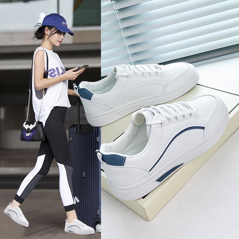 Daily White Shoes for Women Autumn New Ins Korean Style Versatile Casual Shoes Breathable Thin Bottom Women's Shoes D208-1