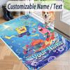 Custom Text SpongeBob Pattern Floor Rug Soft Indoor Carpet Mat Living Room Bedroom