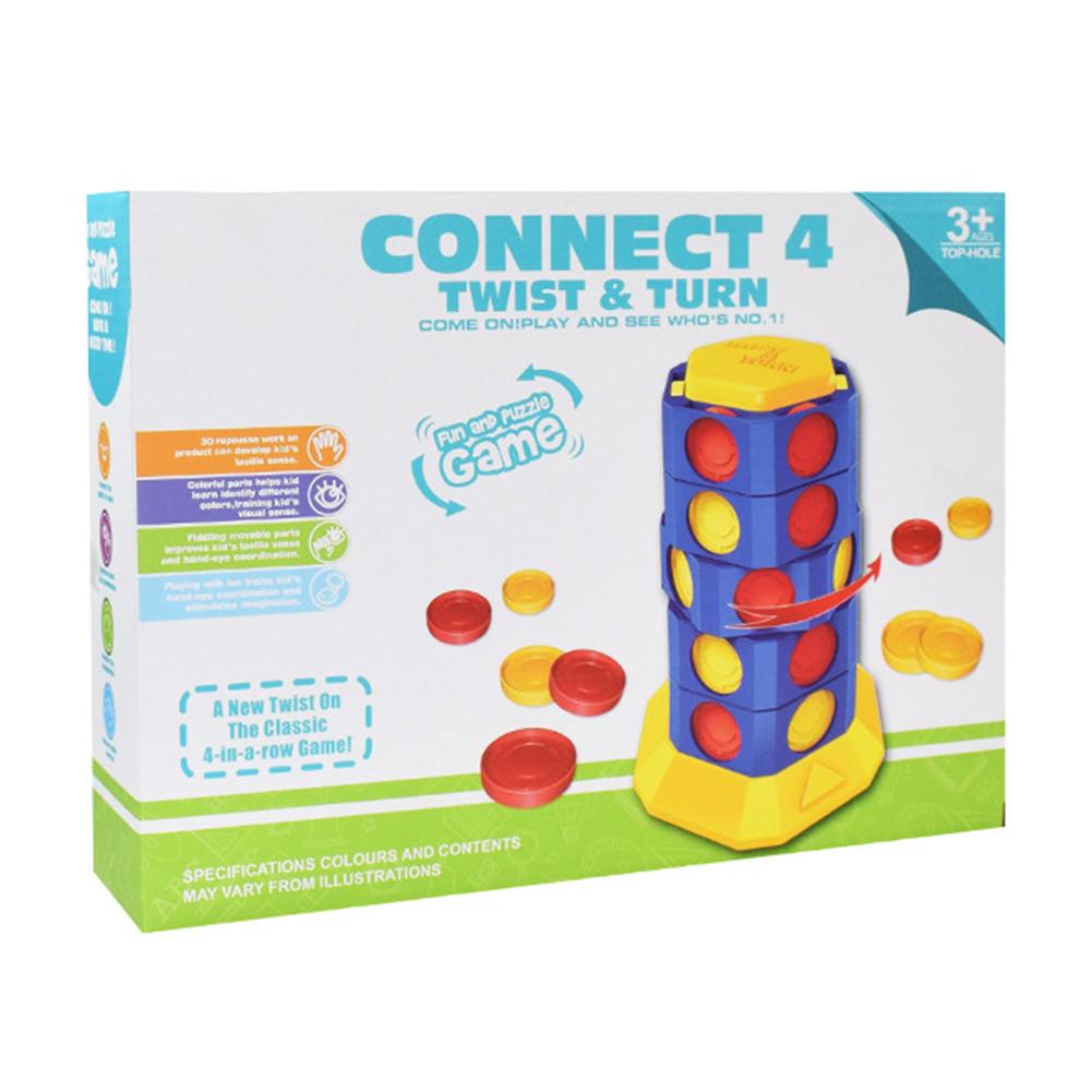 Цилиндрическая вращающаяся семейная доска Connect 4 Twist & Turn шахматы настольные игры интеллектуальная твердотельная игра Connect 4 для детей