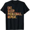 Eat Sleep Pickleball Graphic T Shirts Men Women Pure Cotton Humor Streetwear Tee Shirt Short Sleeve Unisex Loose Clothing