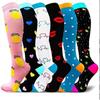 Compression Stockings for Women Men, 6 Pairs of Support Stockings Medical Compression Socks Colorful Thrombosis Stockings with 15-20 Mmhg, Compression