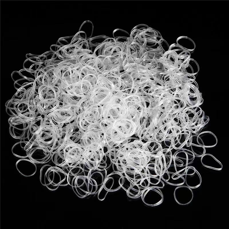 1000Pcs One-time Mini High Elasticity Hair Tie Transparent Hair Band Small Rubber Band Hair Elastic Braids Plaits Braiding Band New