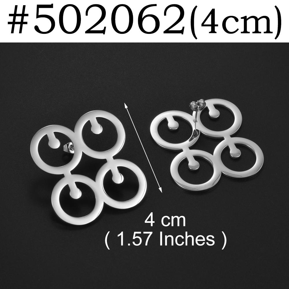 Anniyo (1Pair) 4CM/2CM Adinkra Mate Masie African Symbol Earrings Stainless Steel Gye Ethnic Traditional Jewelry #502062