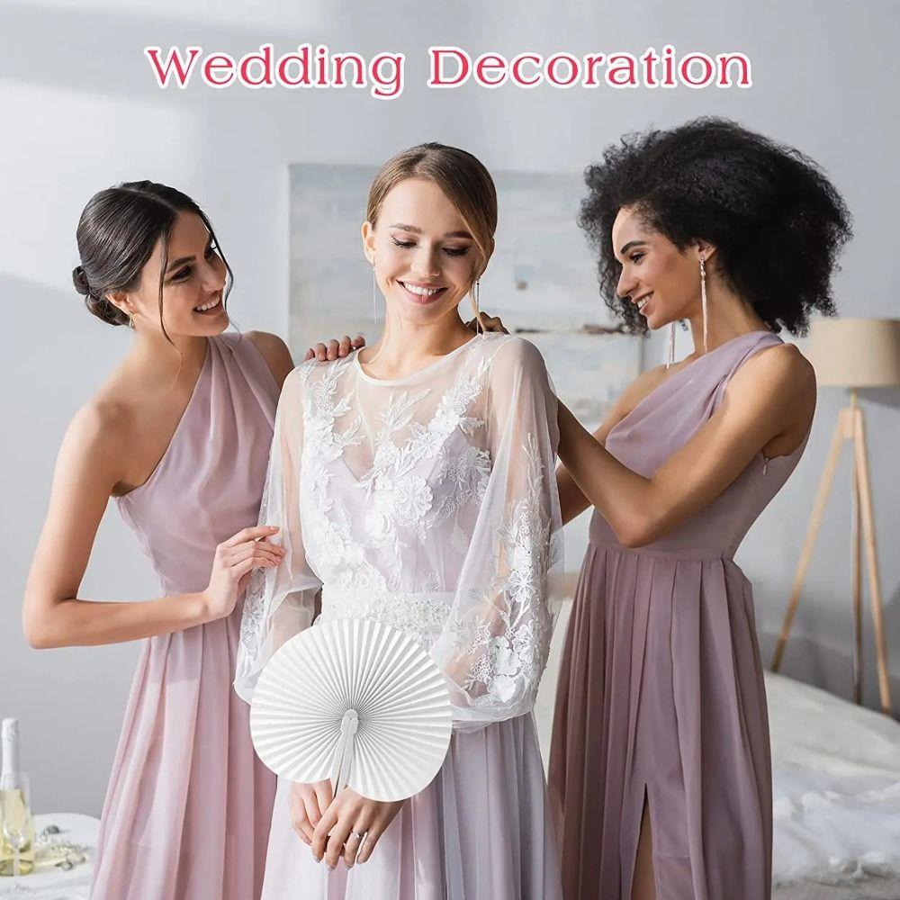 Круглый складной веер в форме сердца, бумажные веера-гармошки, ручная работа, пустой веер на день рождения, свадьбу