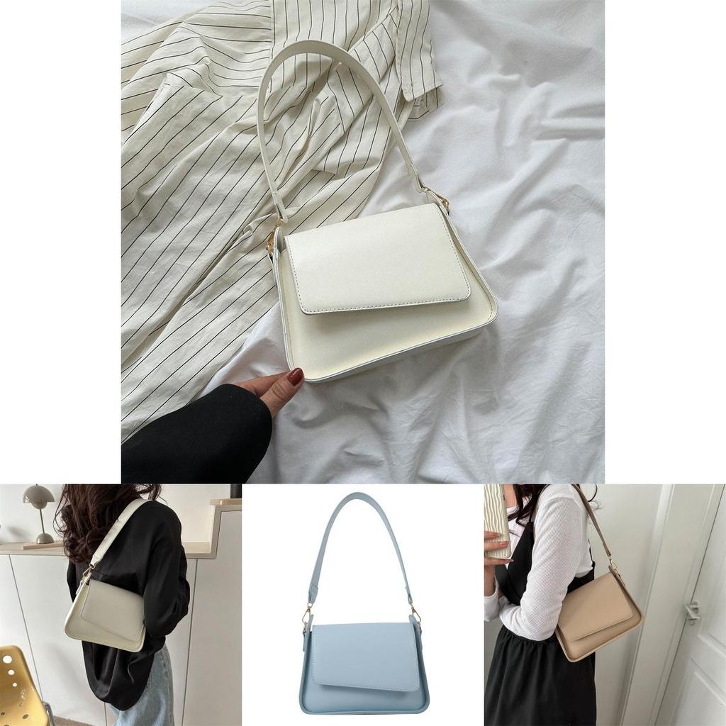 Chic Black White Blue Khaki Small Square Bag 2023 Summer New Fashion Women's Shoulder Bag